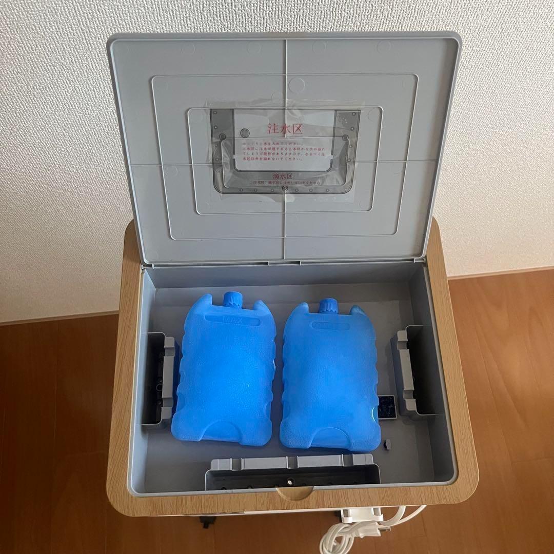 家庭用冷風機　12L 大容量　木目　ホワイト　冷風扇　保冷剤付き　最新モデル