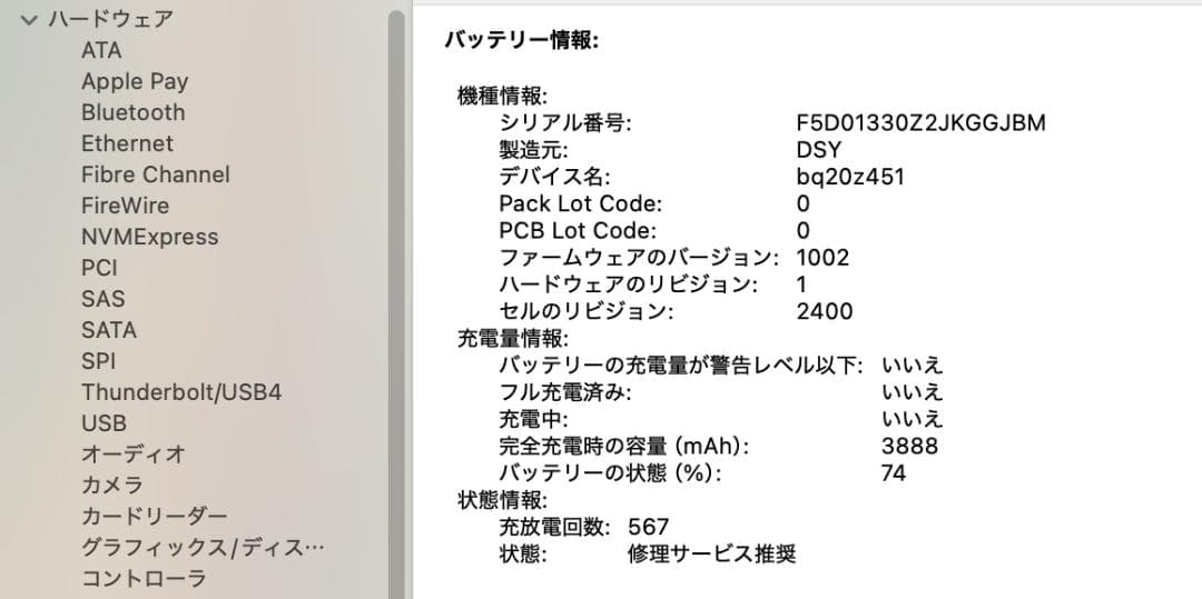 MacBookPro 2020 13インチ i5 16G 256G E4