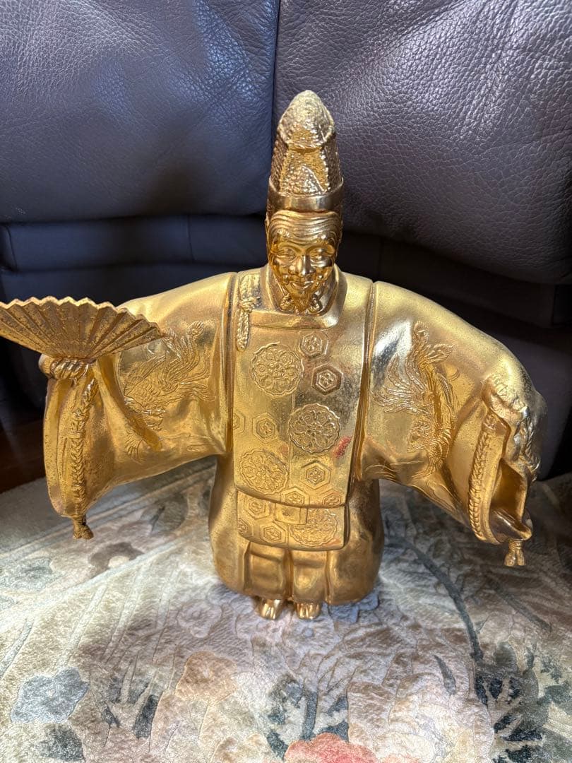 能面置物 能楽 翁 吉祥 縁起物　ゴールド