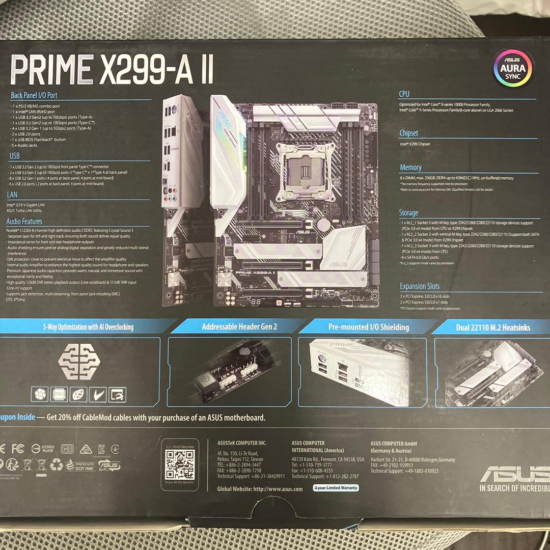 prime x299-a ii マザーボード　21日昼まで！