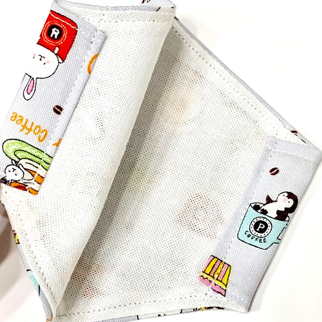 No.630 オーダーマスク　コーヒー　パンケーキ　ねこ　うさぎ　ハンドメイド