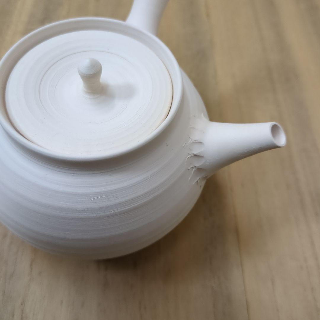 茶道具　白泥 ボーフラ 湯沸し 煎茶道具　未使用　在銘　紙箱