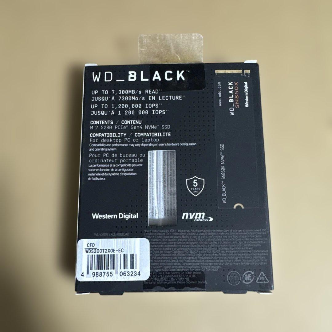 内蔵型SSD WD_BLACK SN850X NVMe SSD 2TB