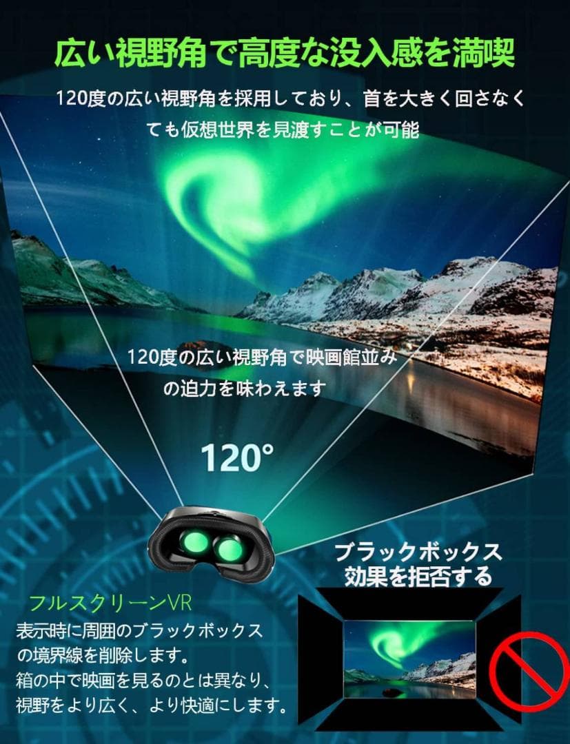 VRゴーグル スマホ用 VRメガネ ブラック