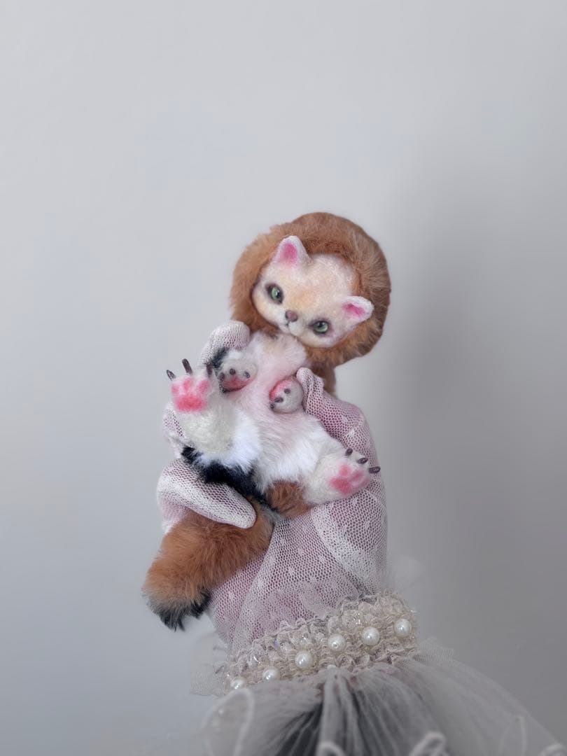 少し難あり　アートドール　こねこ幻獣No.083 羊毛フェルト