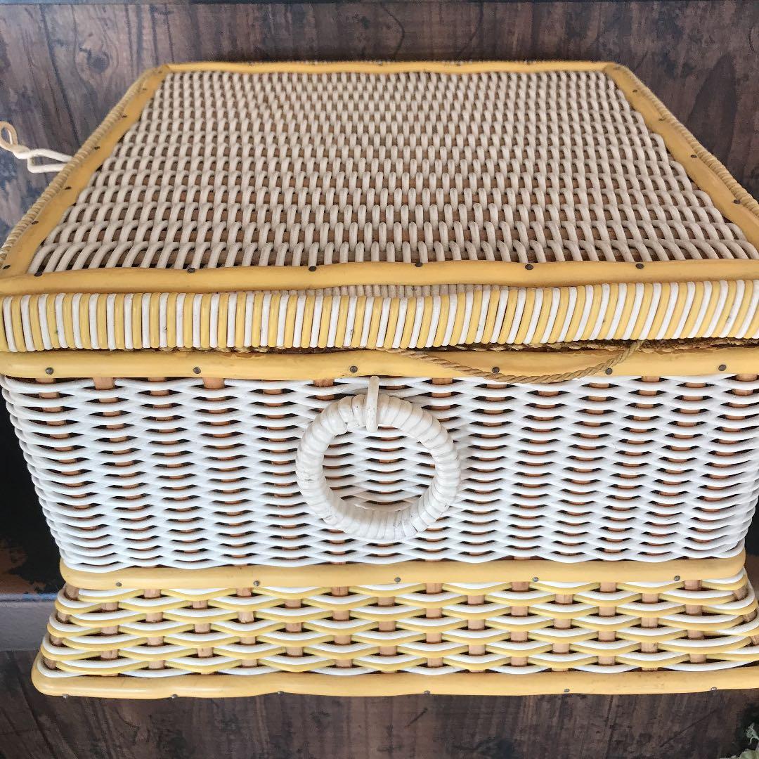 ビンテージ　裁縫箱　カゴ