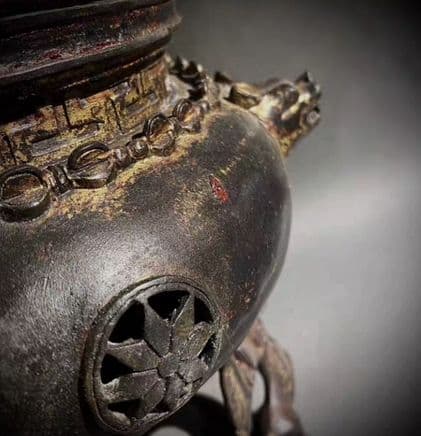 銅器 仏教 香炉  古美術 コレクション品 銅製 工芸品 彫刻装飾品置物