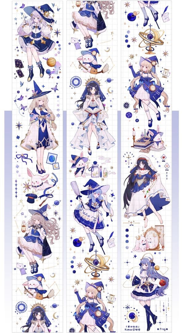 のこり１✩再販✩J293＃星动轨迹(极光蓝)KOMOS切売り海外人物マステ女の子