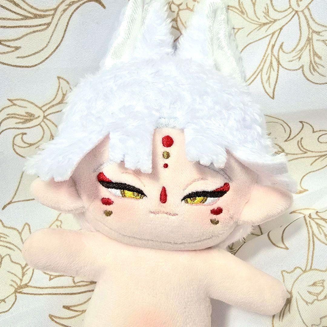自作 無属性 ぬいぐるみ 骨入り 白狐くん 10cm ※難有り