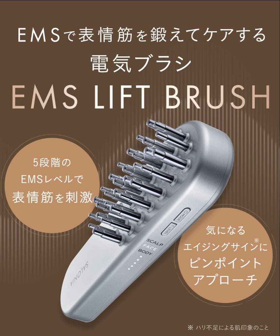 新品未使用SALONIAサロニアEMSリフトブラシ　シルバー
