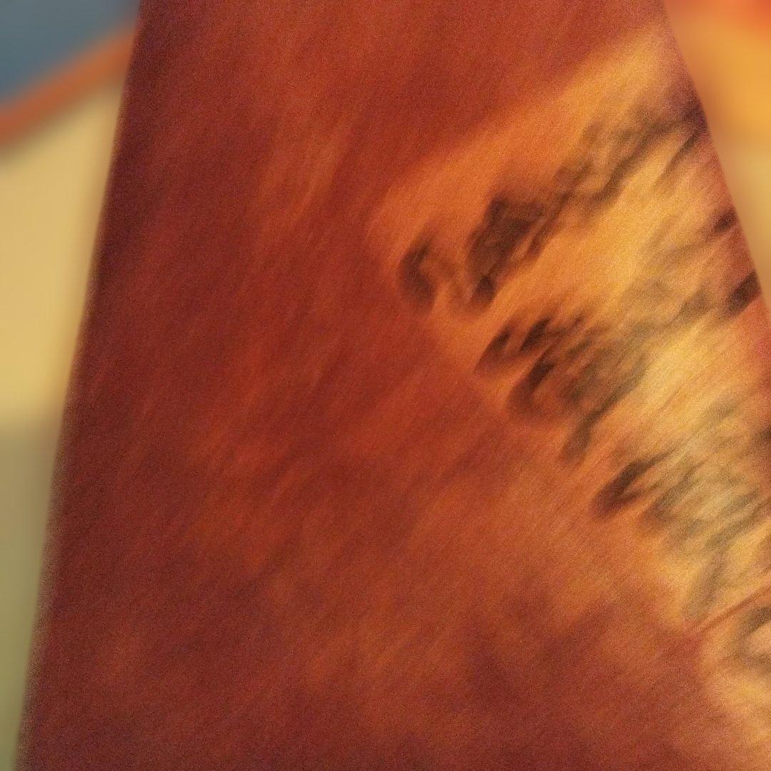 ブラウン 手書きデザイン かごバッグ一閑張り