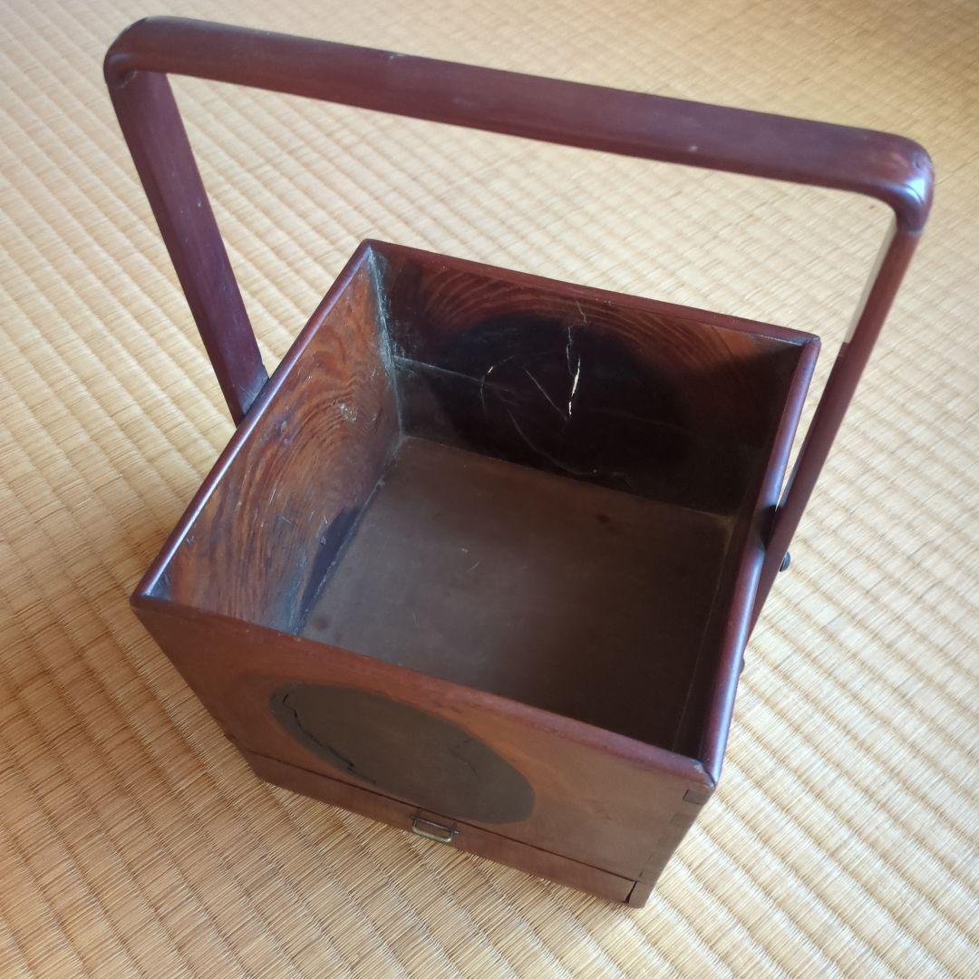 木製茶道具 四角形ボックス型　煙草盆　引き出しが付いていて便利　炭斗にも