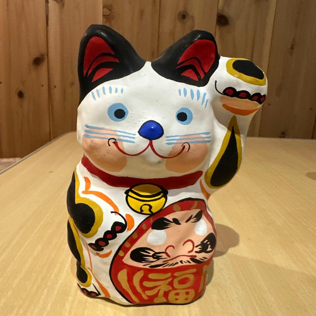 招き猫　春日部張子　五十嵐健二作