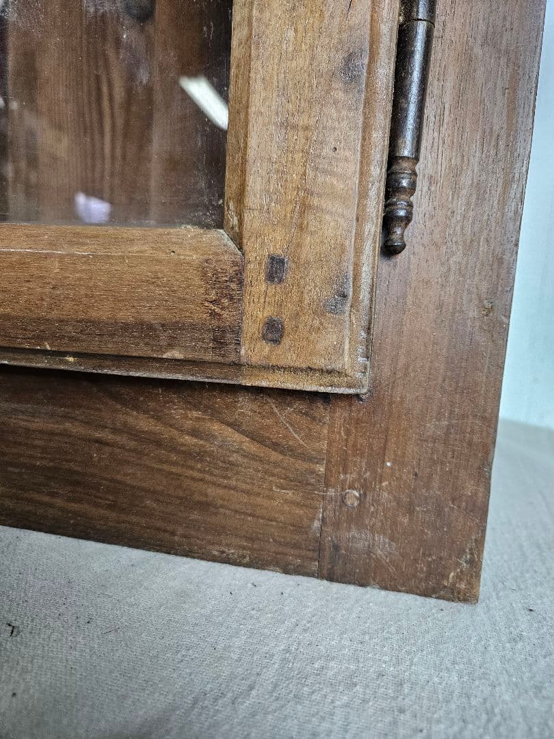France antique 古い木のガラスケース ウォールキャビネット 木製