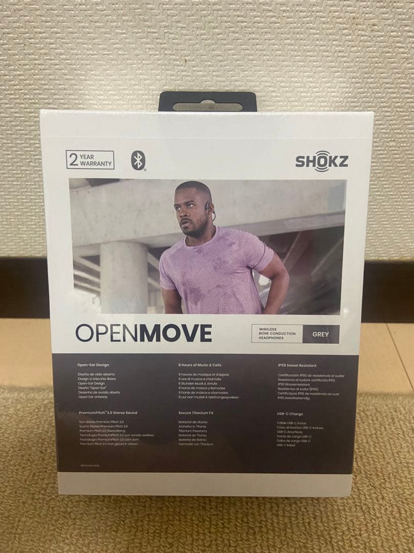 【新品　未開封】SHOKZ OPENMOVE ワイヤレス骨伝導イヤホン グレー