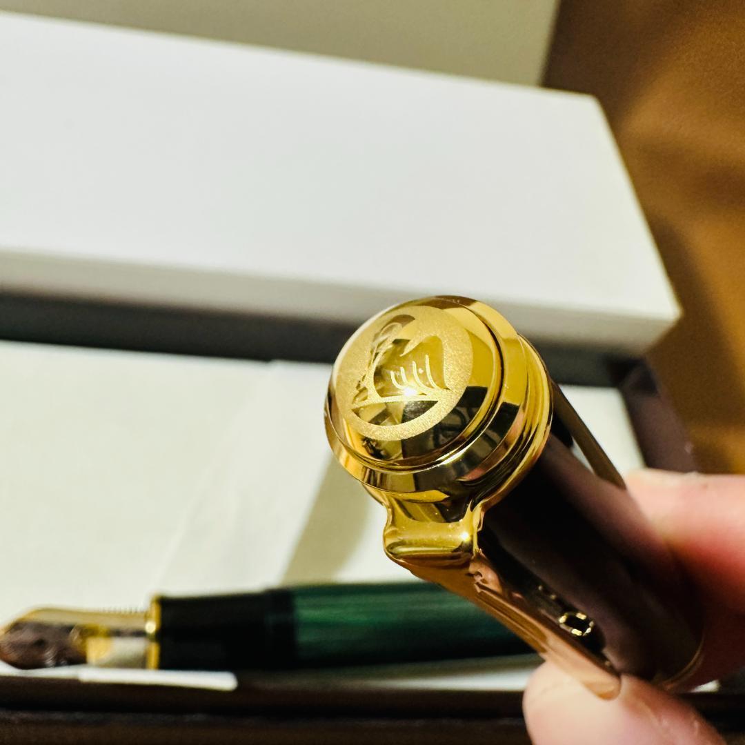 極美品 Pelikan ペリカン M1000 グリーンストライプ M 18K