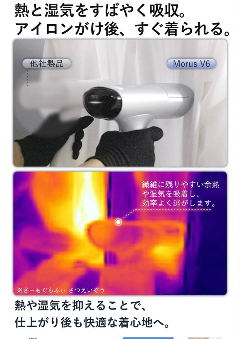 Morus V6 スチームアイロン 衣類スチーマー