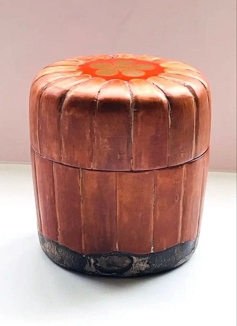 新品未使用　茶道具 棗 梅模様　樺桜