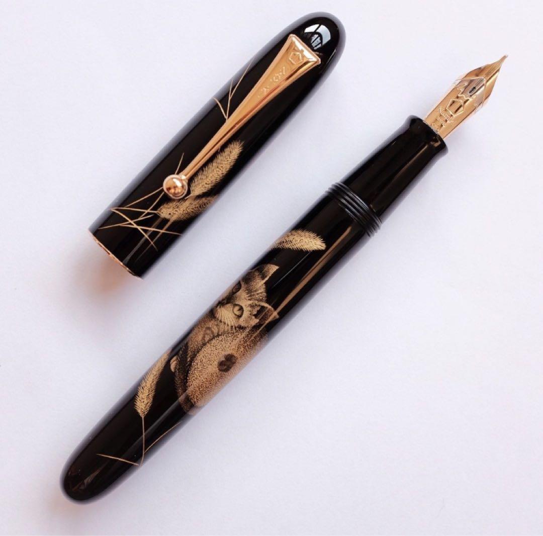 NAMIKI ナミキ CHINKIN 沈金 猫 万年筆