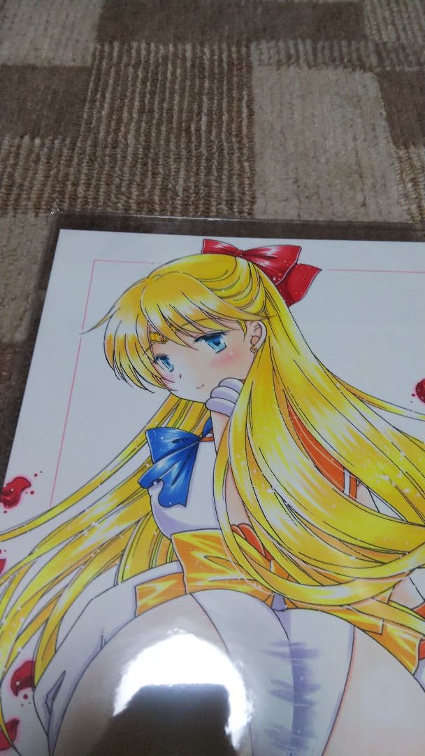 手描きイラスト　セーラーヴィーナス　振り向き姿