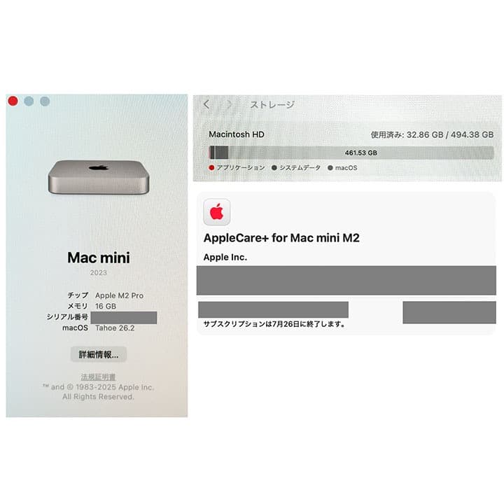 Mac mini M2 Pro 512GB SSD メモリ16GB　箱有り