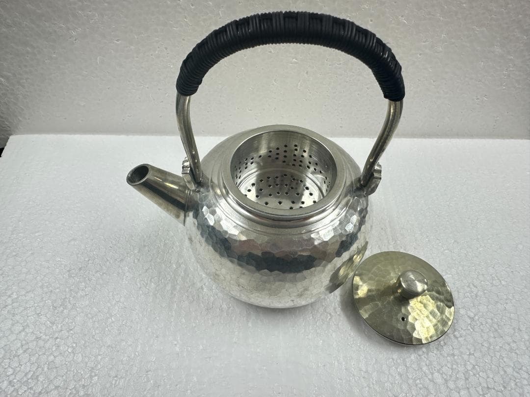 茶道具 銀瓶 湯沸 丸型 銀メッキ 堂清造課 箱入