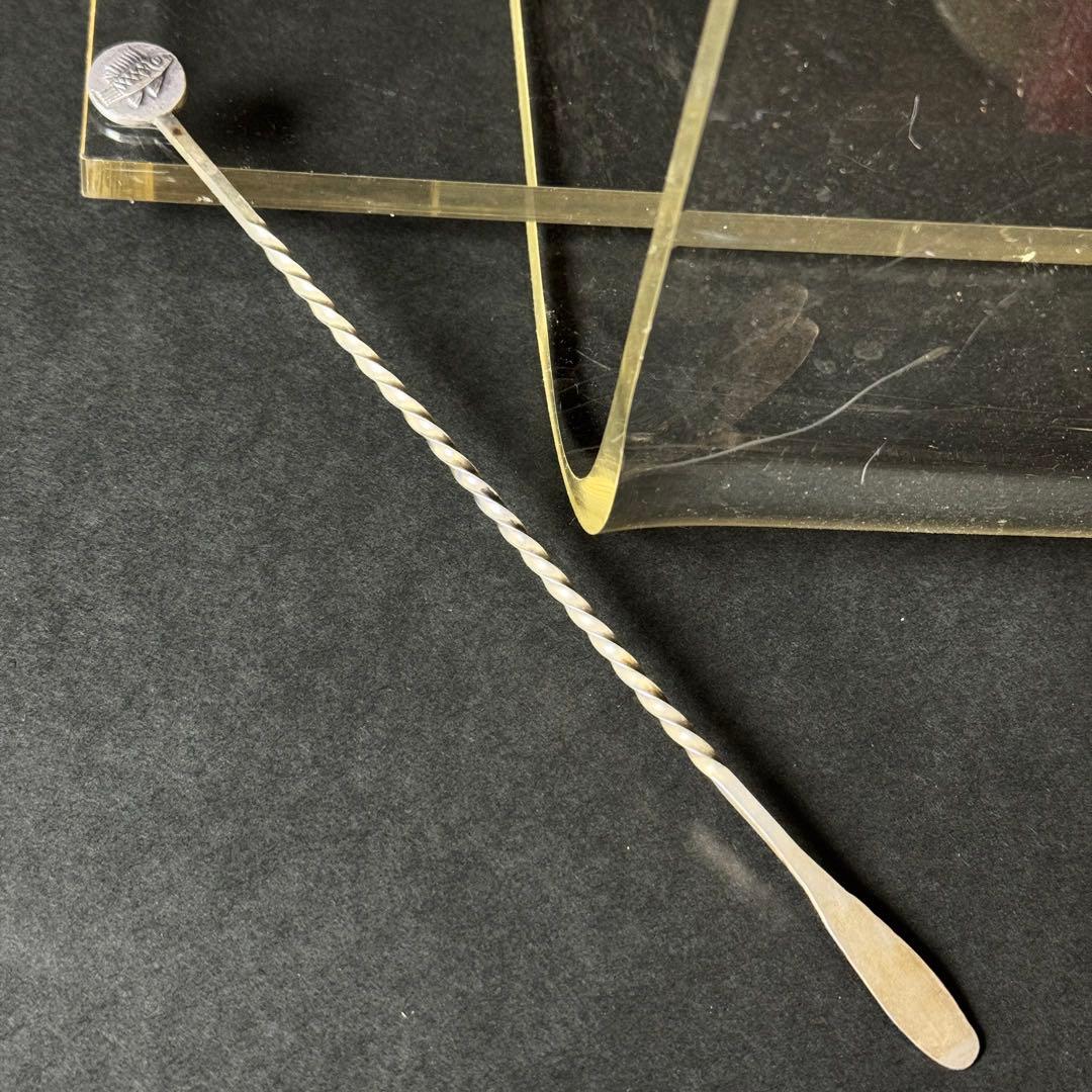 銀製マドラー　刻印付　22g 作家物　専用木箱付き　シルバー刻印