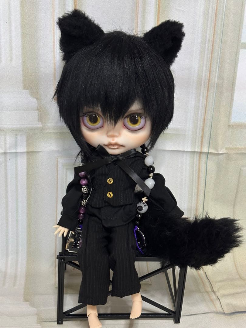 ☆*☆様 アイシードール本体男の子　ボアウィッグ　OF付き 黒猫