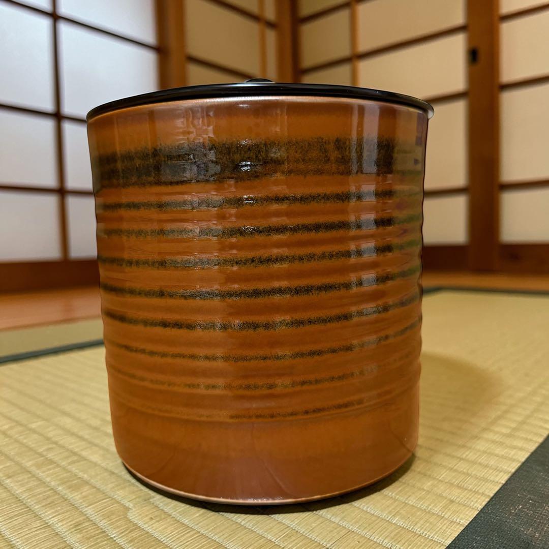 《茶道具》古瀬戸 加藤陶芳作 一重口 水指 陶印有 共箱入