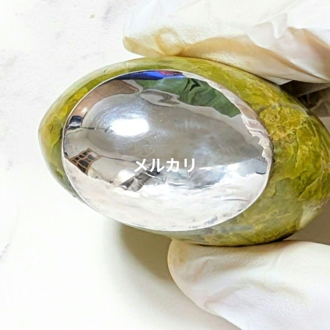 ​【純銀使用】グリーンオパール マッサージストーン 握り石 一点物