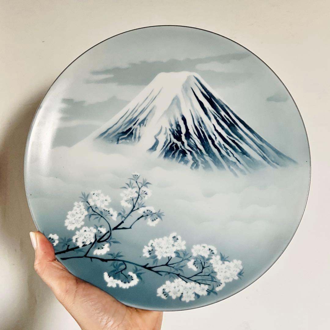 富士山 桜 陶器皿 日本製 2600周年記念 noritake飾り皿　美品　希少