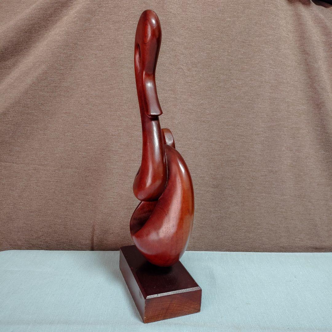 20世紀中頃作北欧木製抽象彫刻 (白鳥モチーフ?)ビンテージ置物
