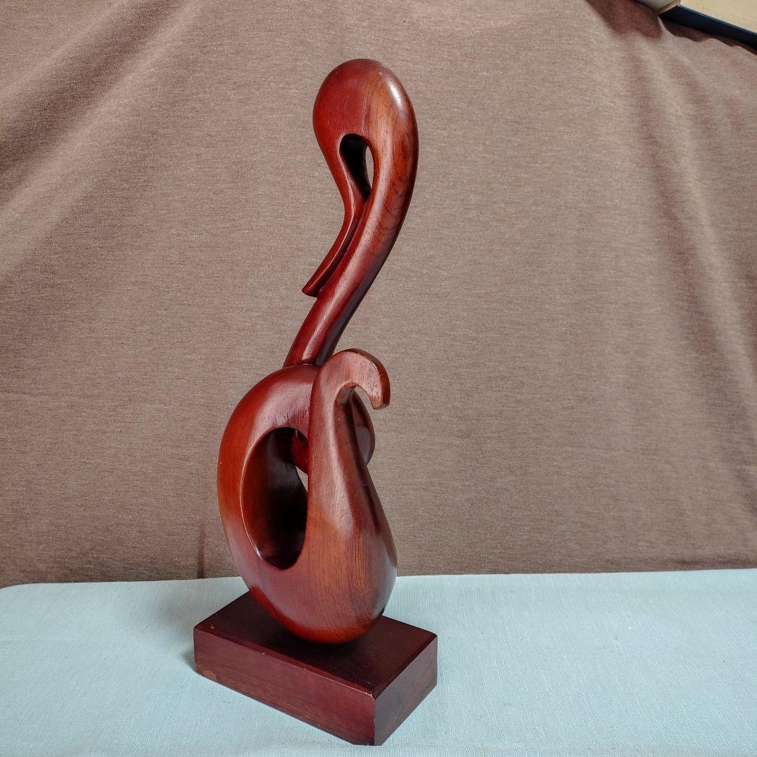 20世紀中頃作北欧木製抽象彫刻 (白鳥モチーフ?)ビンテージ置物