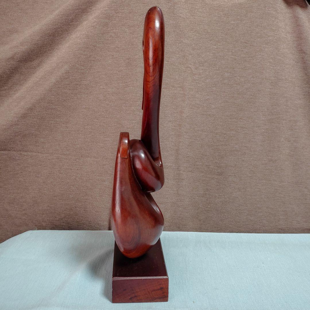 20世紀中頃作北欧木製抽象彫刻 (白鳥モチーフ?)ビンテージ置物