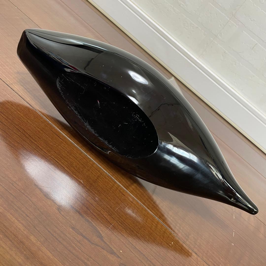 MURANOムラーノガラス イタリア製　大型　ヨット クリア　ブラック