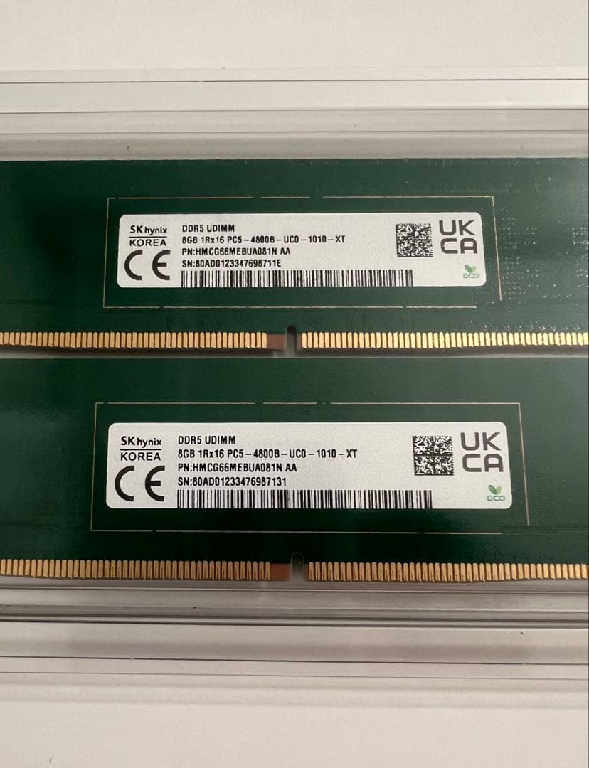 DDR5 4800 8GB 2枚 16GB PC5-38400