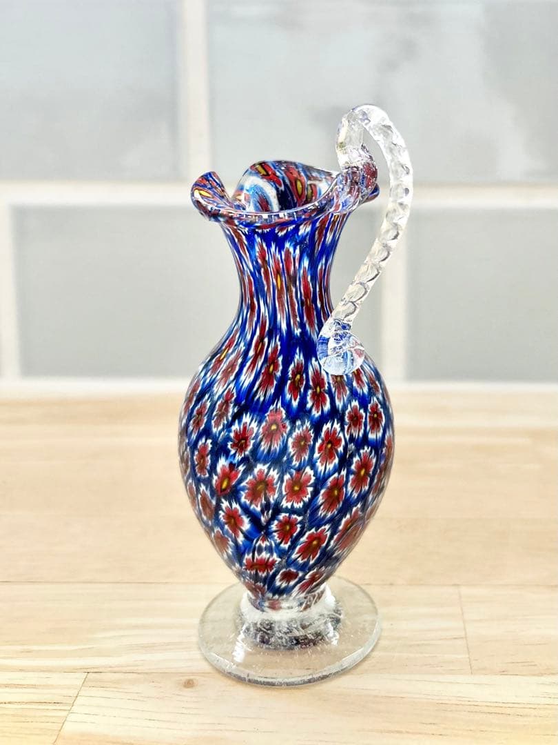 ベネチア ガラス ミルフィオリ MURANO ムラーノ ヴェネチアン ムラノ 青