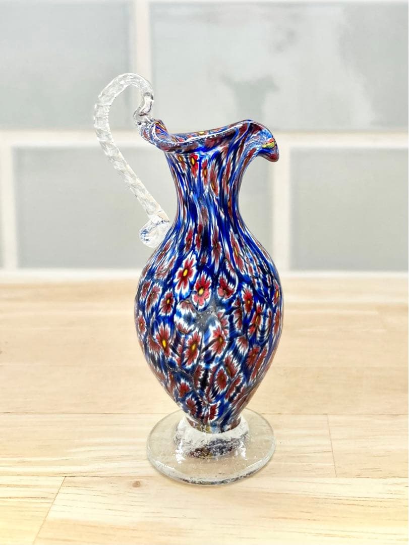 ベネチア ガラス ミルフィオリ MURANO ムラーノ ヴェネチアン ムラノ 青