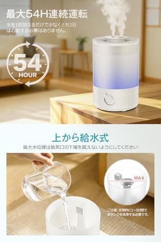 【2026年改良モデル・UVライト除菌】 加湿器 大容量 3.5L 超_corg
