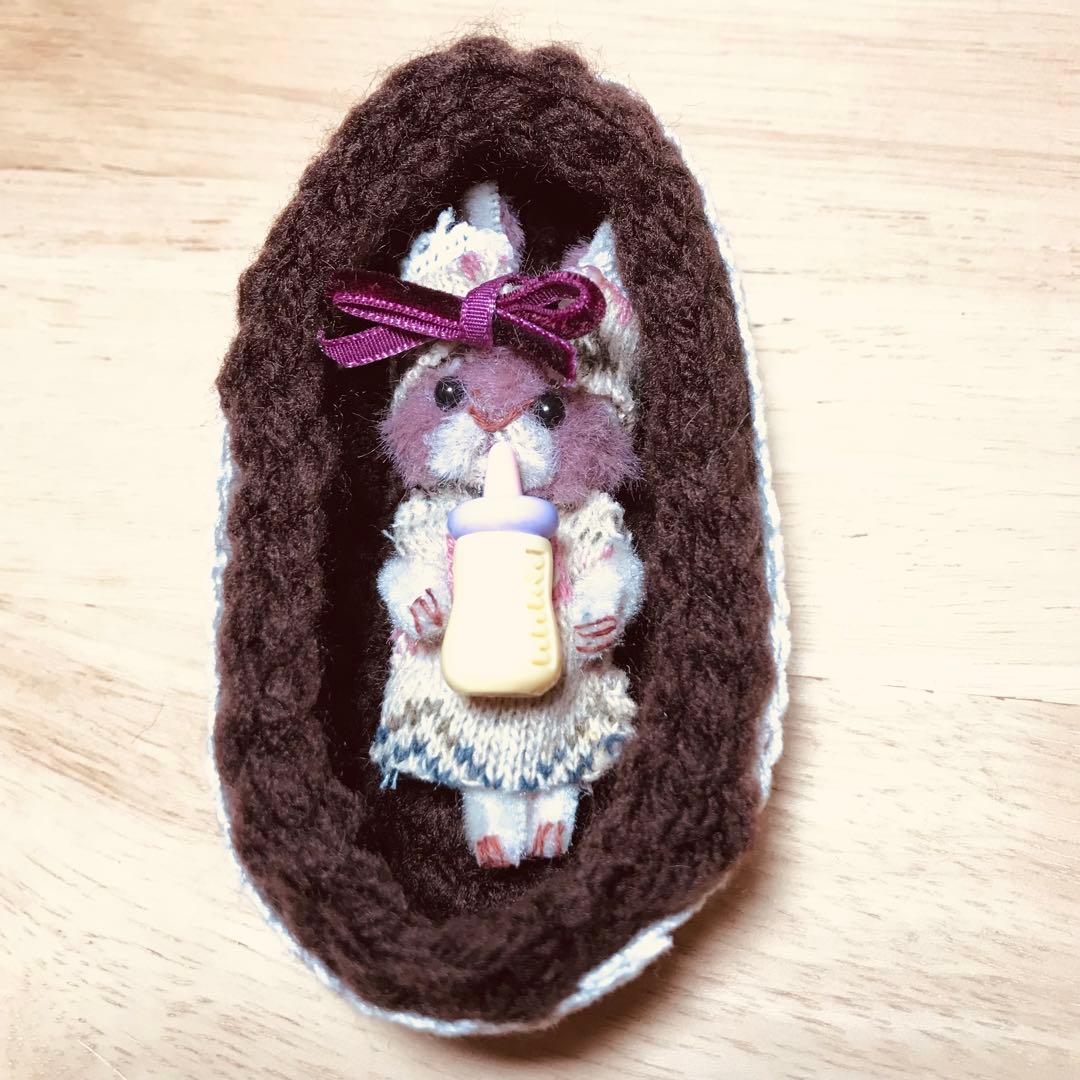 ミニチュア＊ベビーうさぎ＊クーファン付き＊モールアート