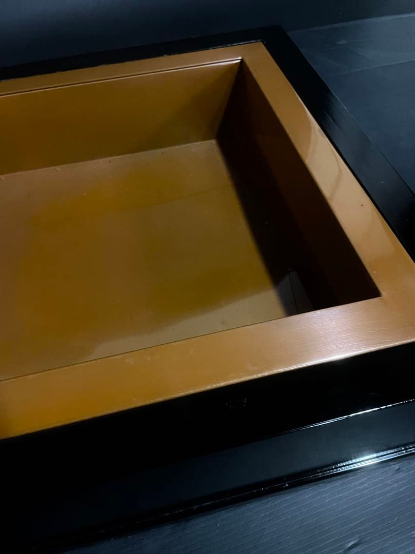 【美品 未使用】「祖」 置炉 黒漆塗 銅 炉壇 茶道具 （318い）