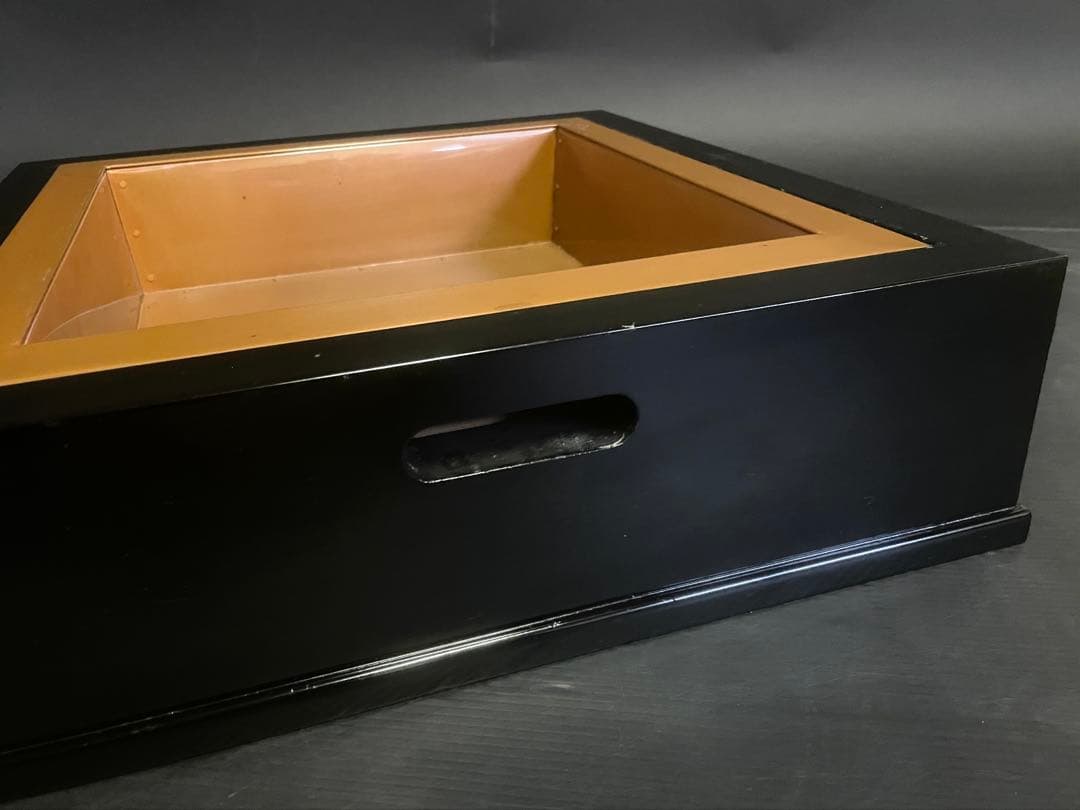 【美品 未使用】「祖」 置炉 黒漆塗 銅 炉壇 茶道具 （318い）