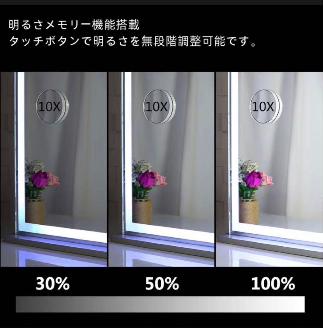 女優ミラー 人気 LED ハリウッドミラー 風　ホワイト    60*50cm