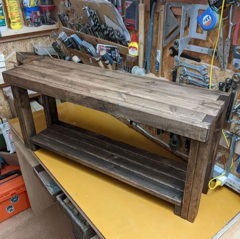 約85cm 無垢材のスラットデザインベンチ収納付バリサンダ［椅子　スツール］