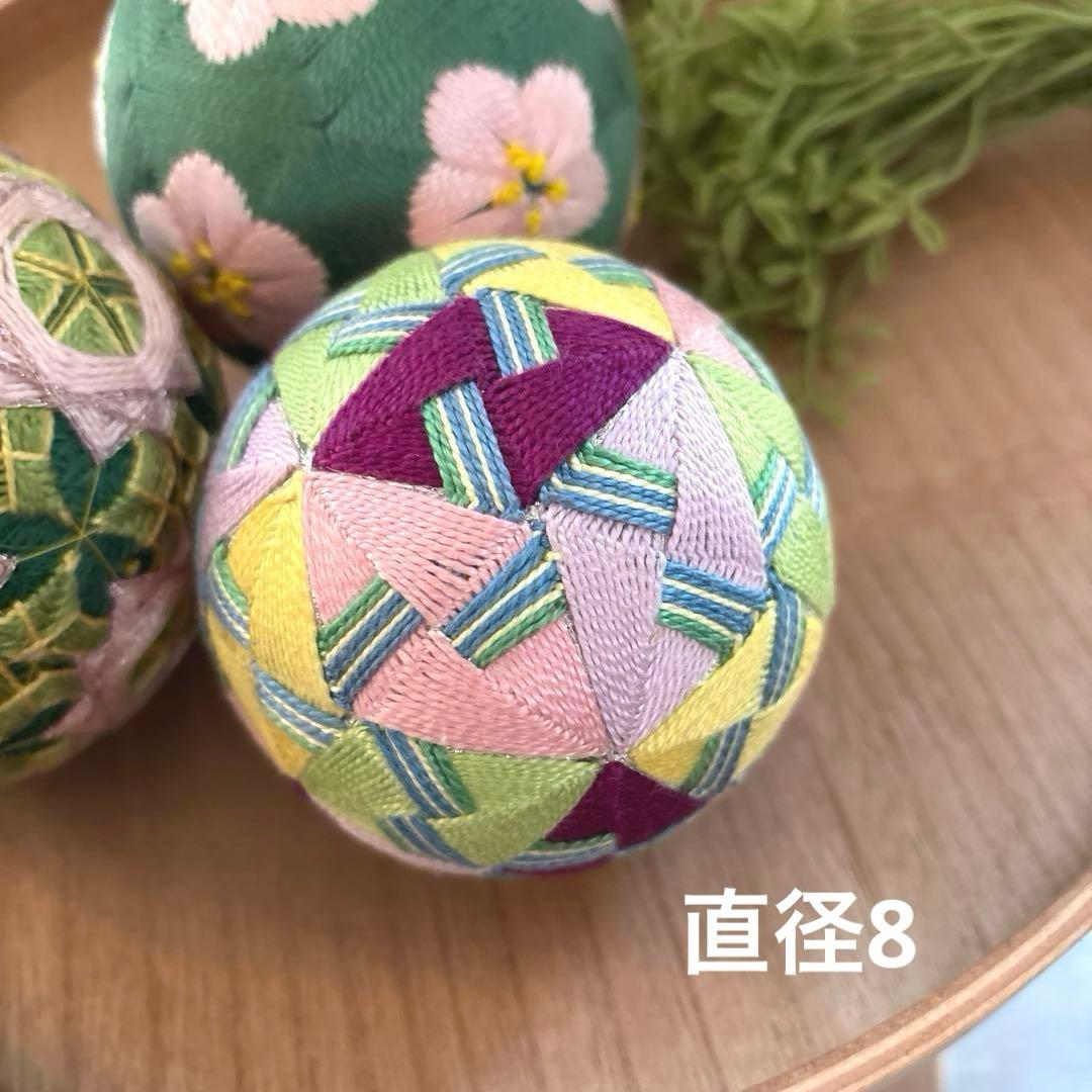 ◾️伝統工芸品　手まり3点　桜　クローバー　ひな祭り　リビング飾り