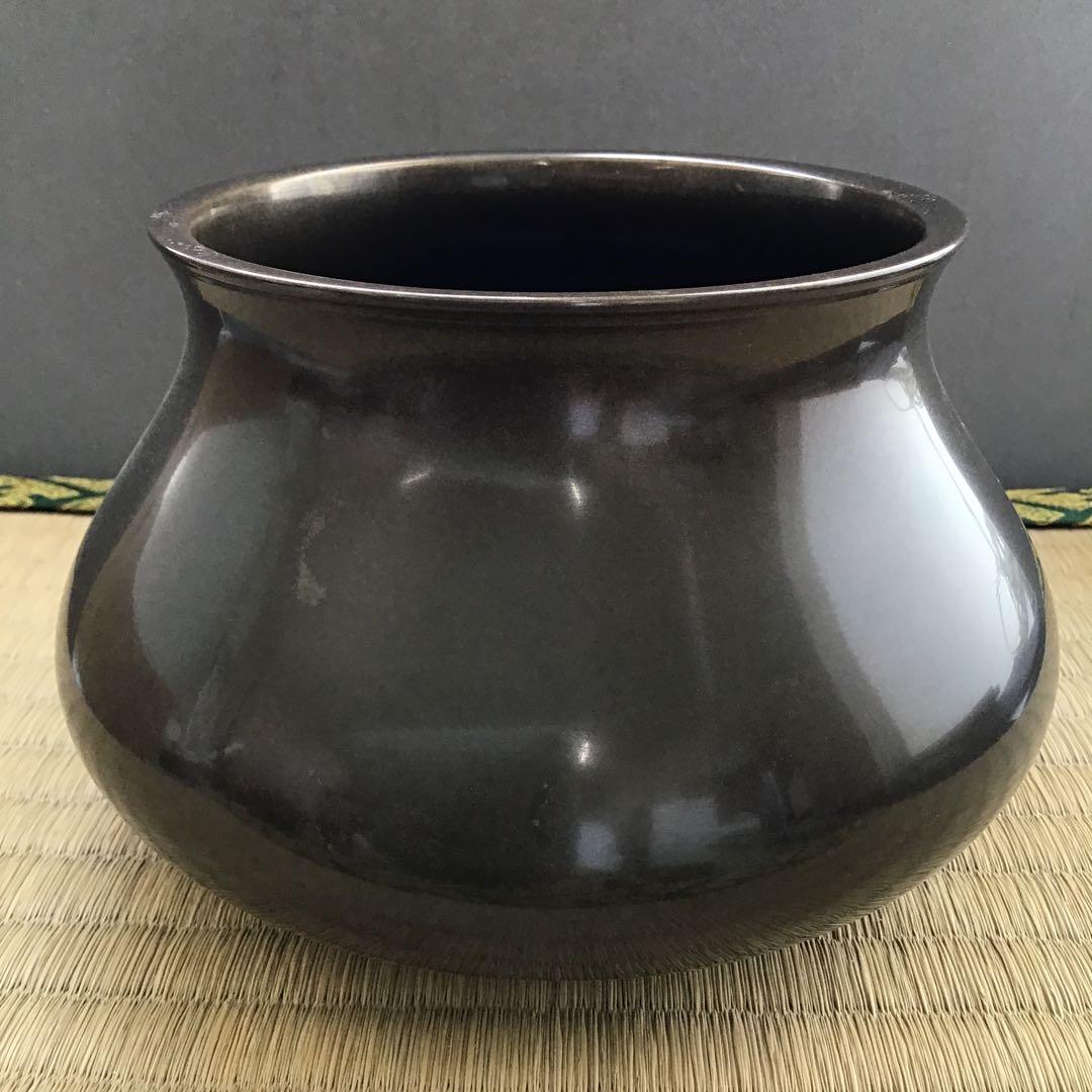 茶道具　唐銅餌畚建水　十三代五良三郎作　妙玄斎書付　栞　共箱　紙箱　S132KS