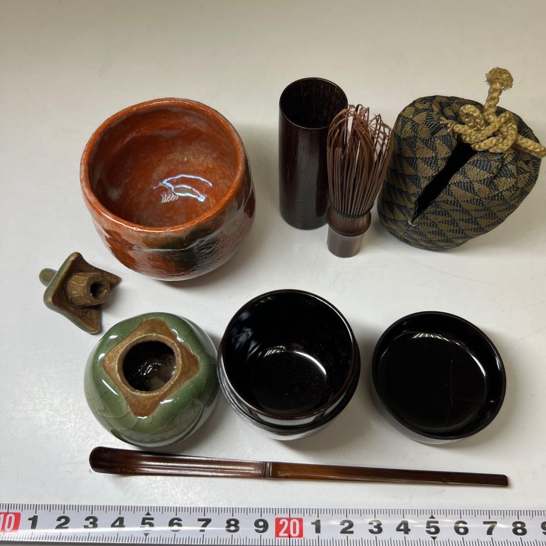時代　極上獅子蒔絵　内梨地桑茶箱、茶器セット　東Y8-0303☆2Fトトヒ