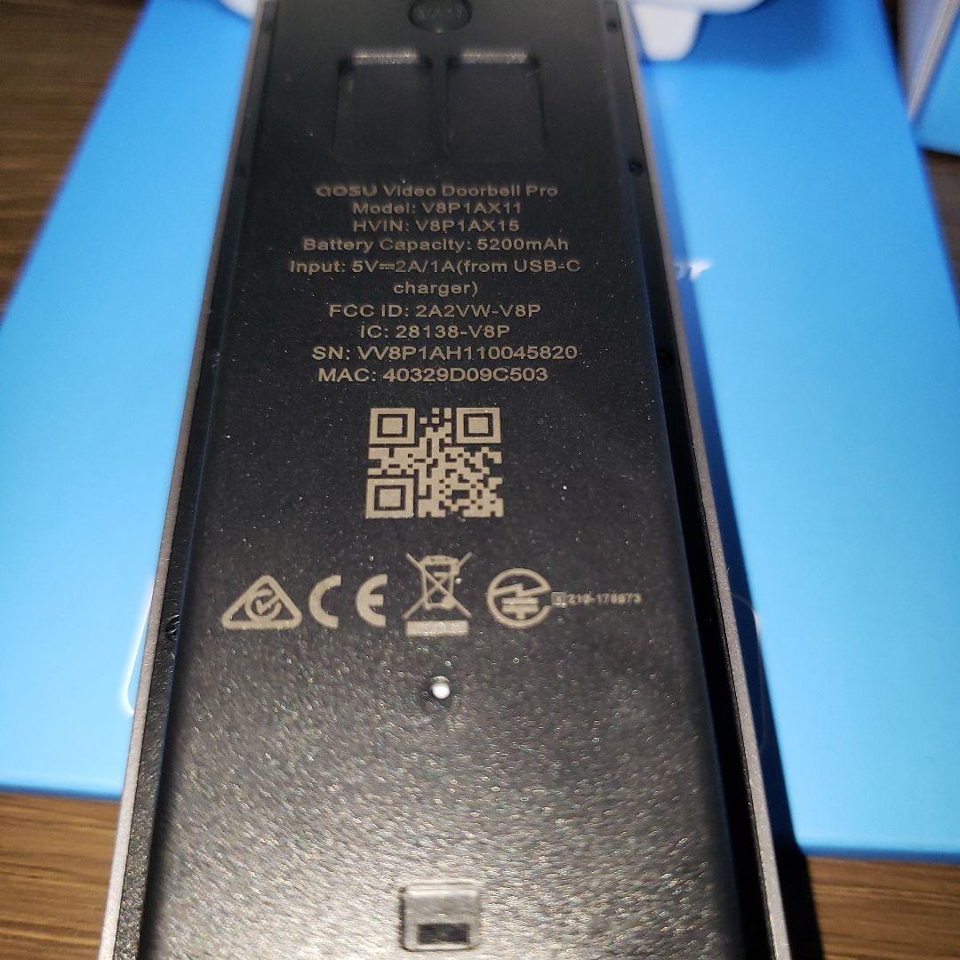 AOSU 2K ワイヤレス カメラ付き インターホン ドアホン カメラ付き