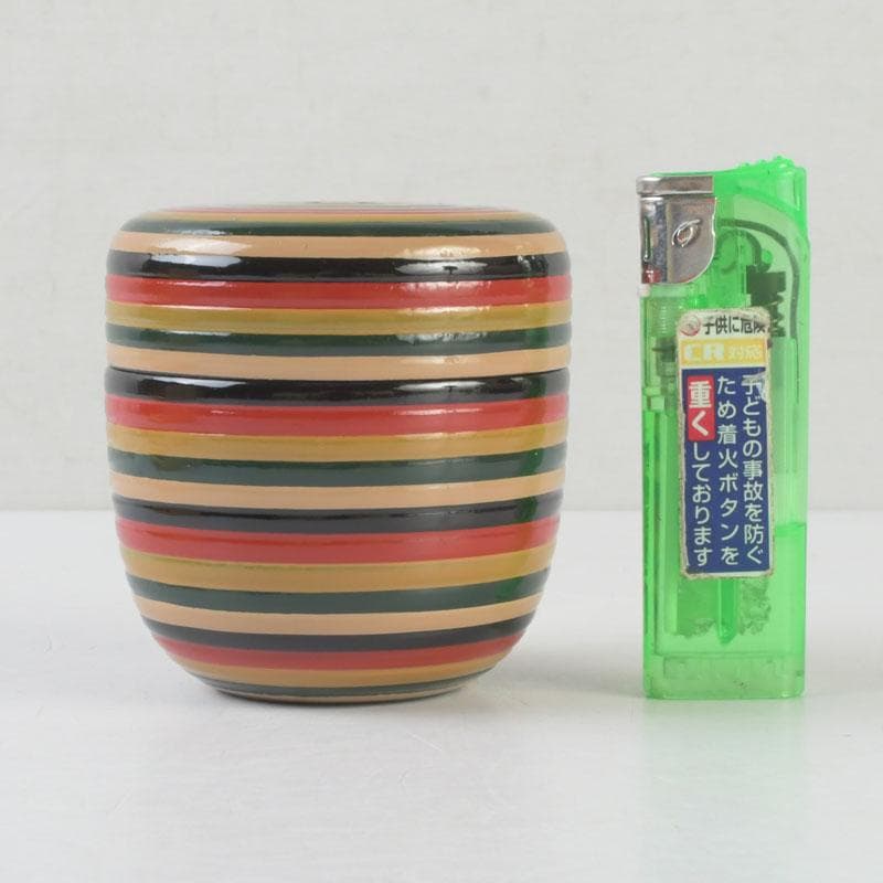 茶道具　金沢漆器　能作　独楽塗　中棗　共箱　V　A26