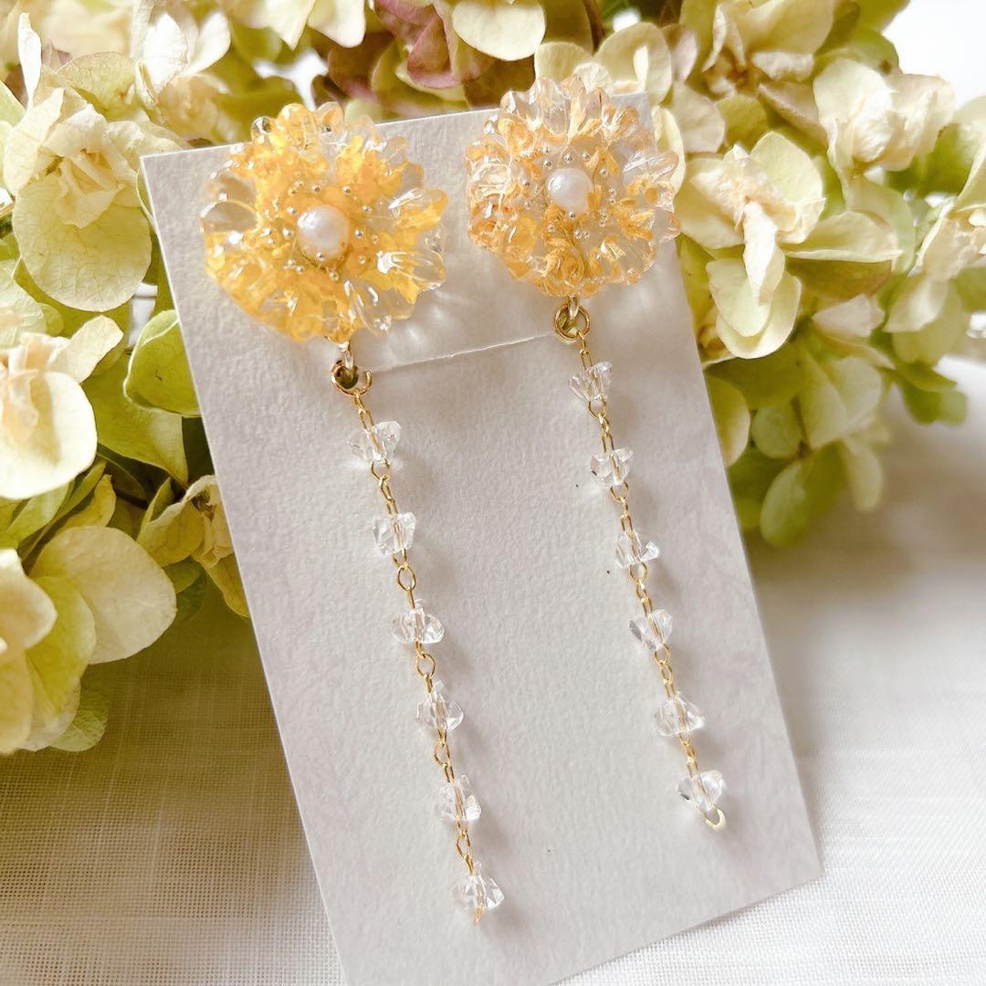 No.16  ひまわり　イヤリング　ハンドメイドアクセサリー